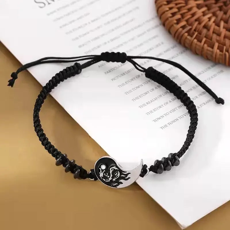 2025 Fashion Dragon Figure Yin Yang Bracelet Couple Adjustable Bracelets Boyfriend Girlfriend Valentine's Day Friendship Jewelry