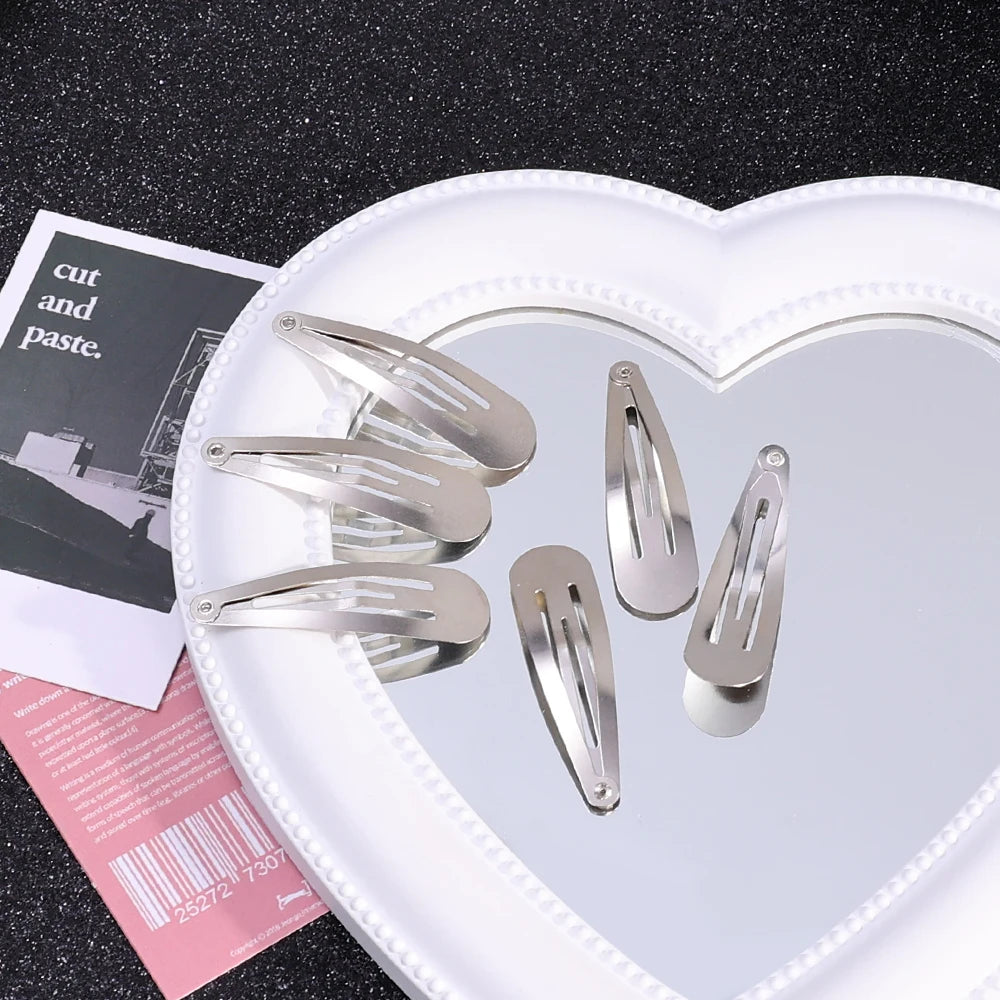 2/50Pcs Y2K Silver Star Hair Clips for Girls Filigree Star Metal Snap Clip Hairpins Barrettes Hair Jewelry Nickle Free Bobby Pin