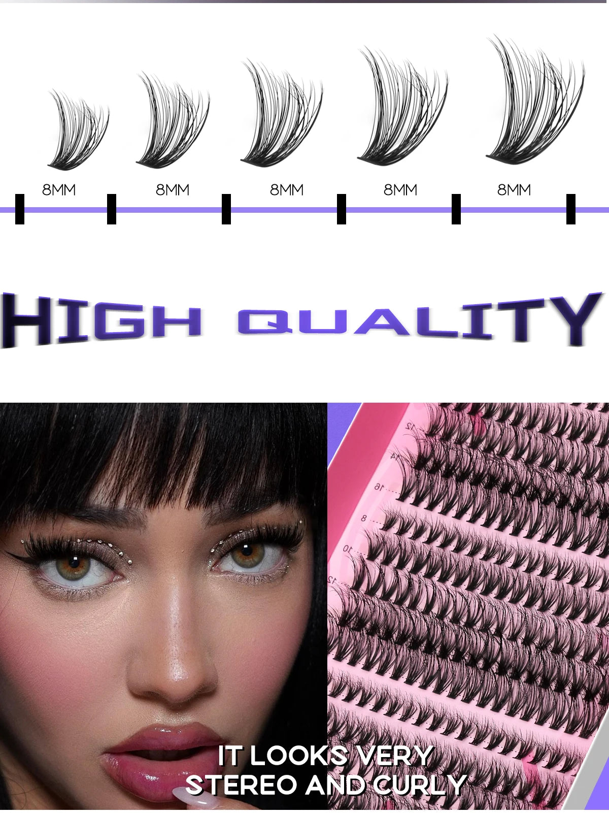 GROINNEYA DIY Lash Extension Kit Individual Lashes Cluster Mix Eyelashes Full Set Lashes Kit with Lash Bond and Seal At Home