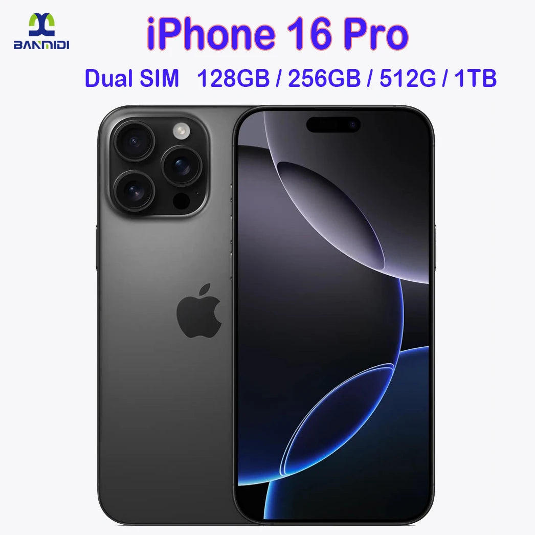 100% Original iPhone 16 Pro MAX Smartphone 6.9" Dual SIM Unlocked 5G Cell Phone Retina XDR OLED 6.3" 16 Pro 128GB/256GB/512GB/1T