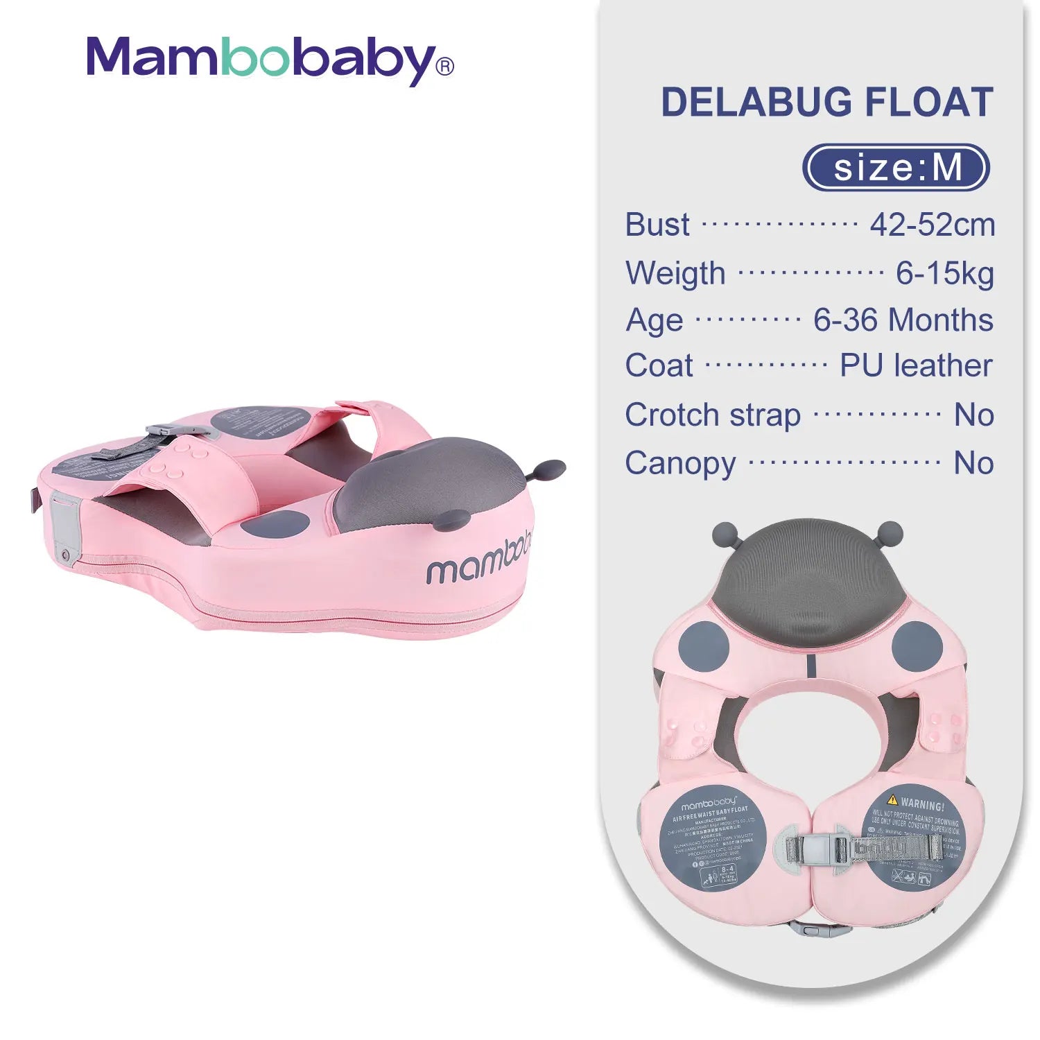 Mambobaby VIP Dropshipping Non-Inflatable Baby  Floats with Canopy  Underarm Swimming  Floater Spa Buoy Trainer Suppliers