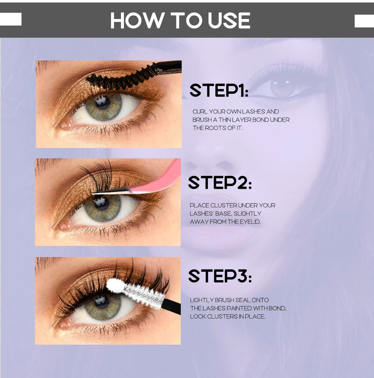 GROINNEYA DIY Lash Extension Kit Individual Lashes Cluster Mix Eyelashes Full Set Lashes Kit with Lash Bond and Seal At Home