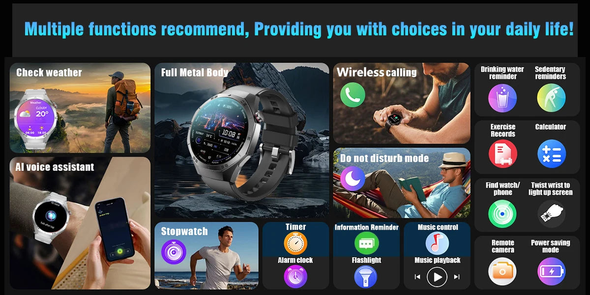 2025New For Huawei GT5 Pro Smart Watch Men HD AMOLED Screen GPS Motion trajectory HeartRate Bluetooth Call 1.52" SmartWatch IP68