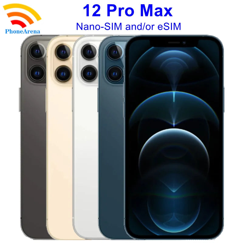 Original iPhone 12 Pro / 12ProMax 128GB 256GB ROM 6GB RAM 6.1' & 6.7' Super Retina OLED Face ID 5G Unlocked iPhone12 Promax