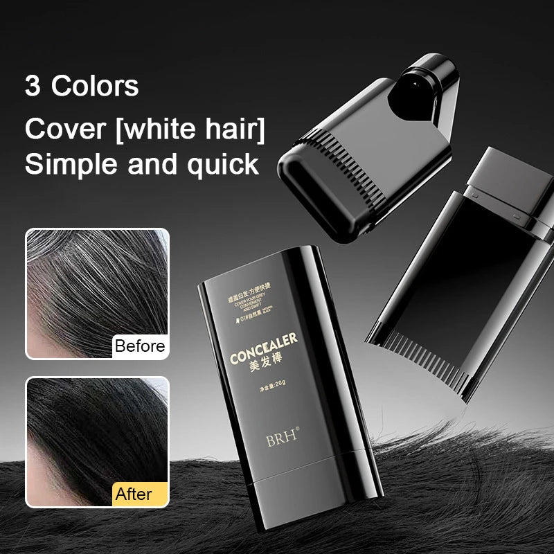 3 Colors Hair Stick, Gray Hair Covering Artifact No Color Loss Disposable Hair Dye Stick Hair Roots Hair Dyeing and Color