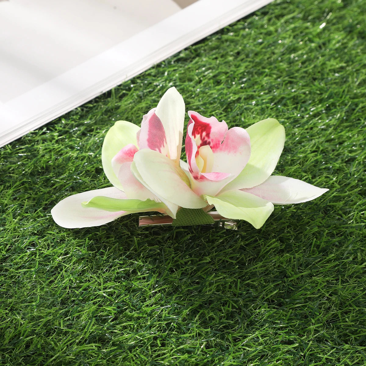 Orchid Flowers Hair Clips Bohemian Small Hairpin Bridal Barrette Beach Wedding Flower Women Holiday Hair Clip Hair Accessories