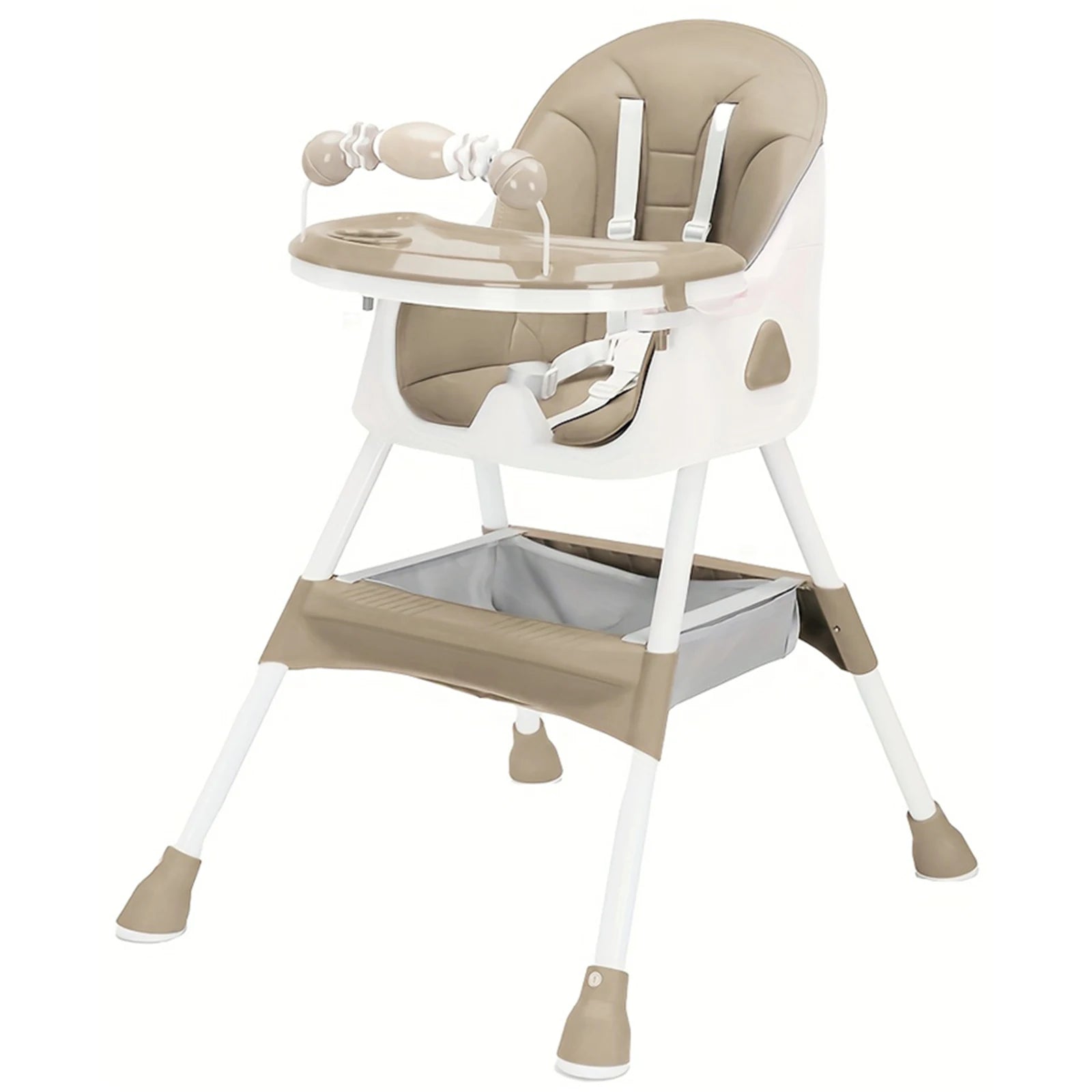 UBRAVOO Foldable Baby High Chair 6 Months Plus, with Large Antislip Pad & ToyRack, Easy to Clean Feeding , E500