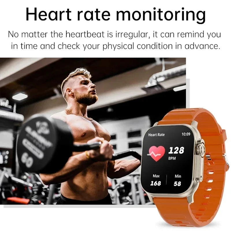 New T900 Ultra Smart Watch Men 49mm Series 9 AMOLED Screen NFC Compass Waterproof For Apple Watch IWO Ultra 9 Call Smartwatch
