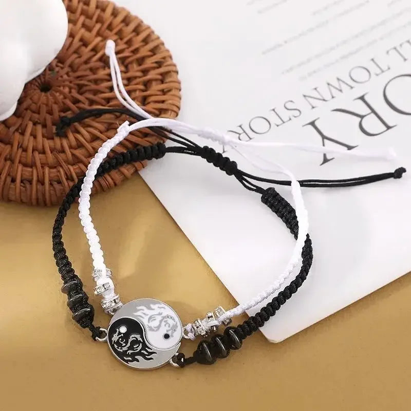 2025 Fashion Dragon Figure Yin Yang Bracelet Couple Adjustable Bracelets Boyfriend Girlfriend Valentine's Day Friendship Jewelry