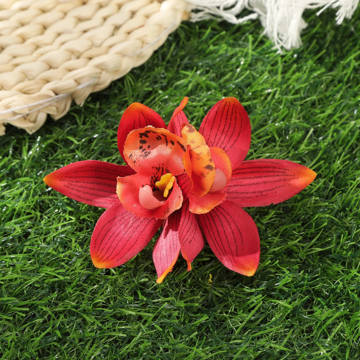 Orchid Flowers Hair Clips Bohemian Small Hairpin Bridal Barrette Beach Wedding Flower Women Holiday Hair Clip Hair Accessories