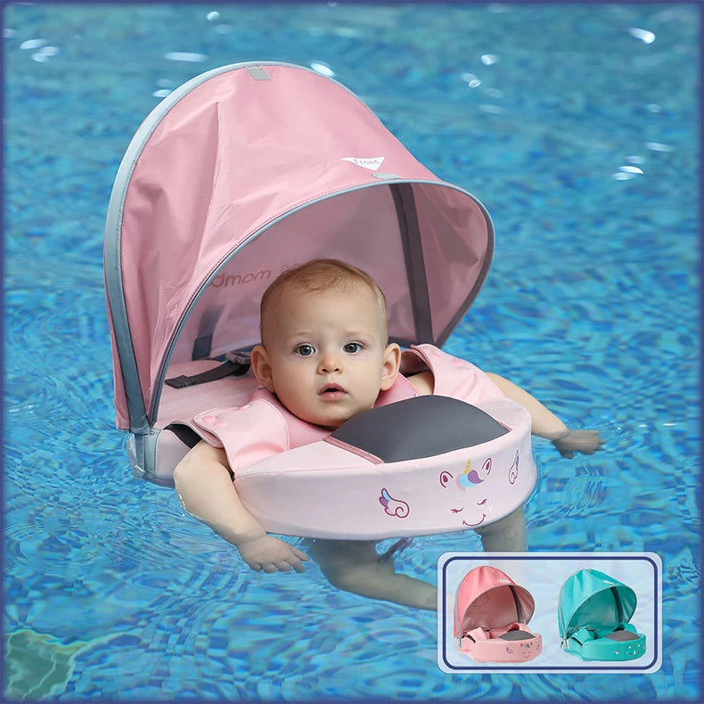Mambobaby VIP Dropshipping Non-Inflatable Baby  Floats with Canopy  Underarm Swimming  Floater Spa Buoy Trainer Suppliers
