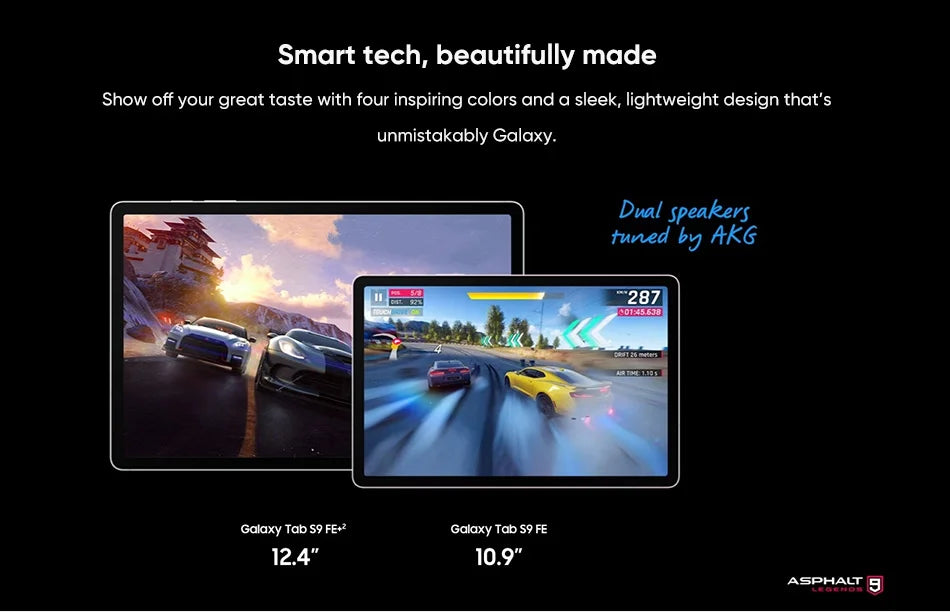 Samsung Galaxy Tab S9 FE 8GB+256GB Android Tablet 10.9" 90 Hz Screen IP68 Rating 45W Fast Charging 8000mAh Battery Exynos 1380