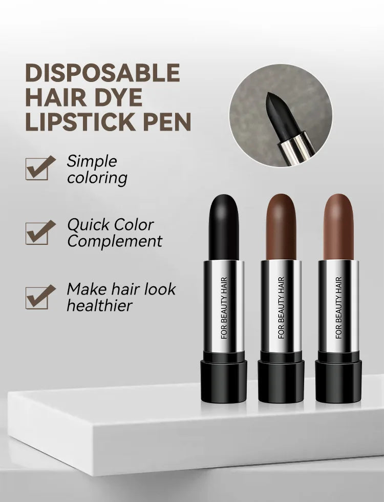 Black and Brown One-off Temporary Hair Coloring Covered White Hairs Hairline Disposable Lipstick Hair Dye Stick Smear Type Dye