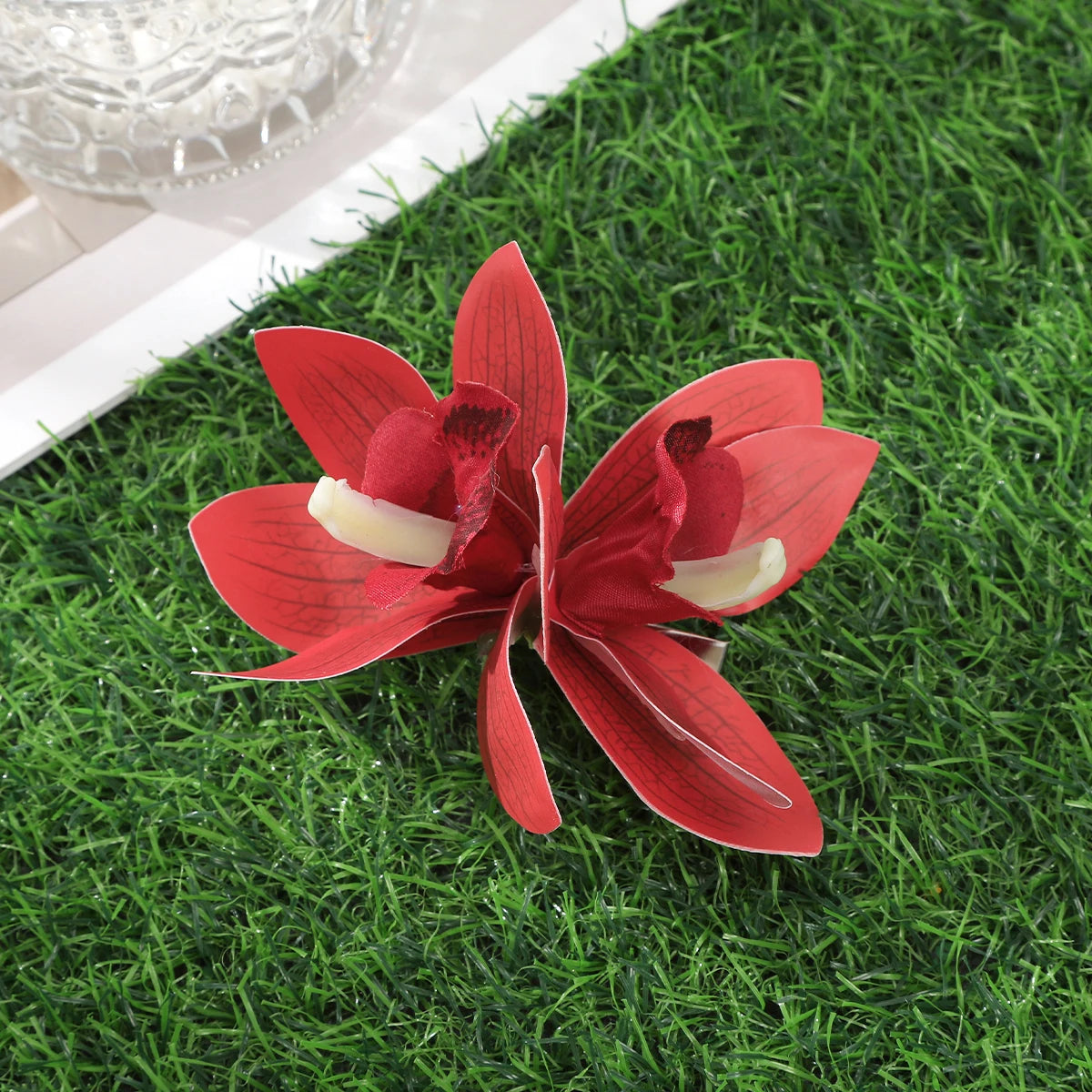 Orchid Flowers Hair Clips Bohemian Small Hairpin Bridal Barrette Beach Wedding Flower Women Holiday Hair Clip Hair Accessories