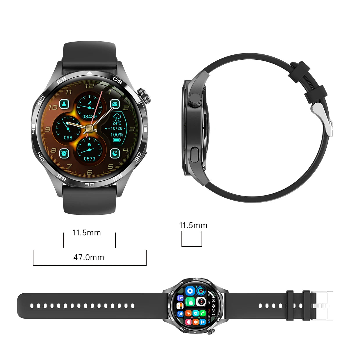 For HUAWEI IOS Outdoor Sport GPS Smart Watch Men 1.53-inch HD AMOLED Screen IP68 Waterproof Bluetooth Call NFC Smartwatch 2025