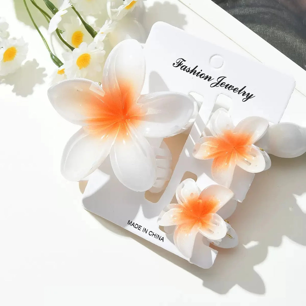 18Pcs Egg Flower Hair Clips Gradient Candy Color Flowers Suitable for Daily Use Backcombed Ponytail Shark Clip Hair Accessories