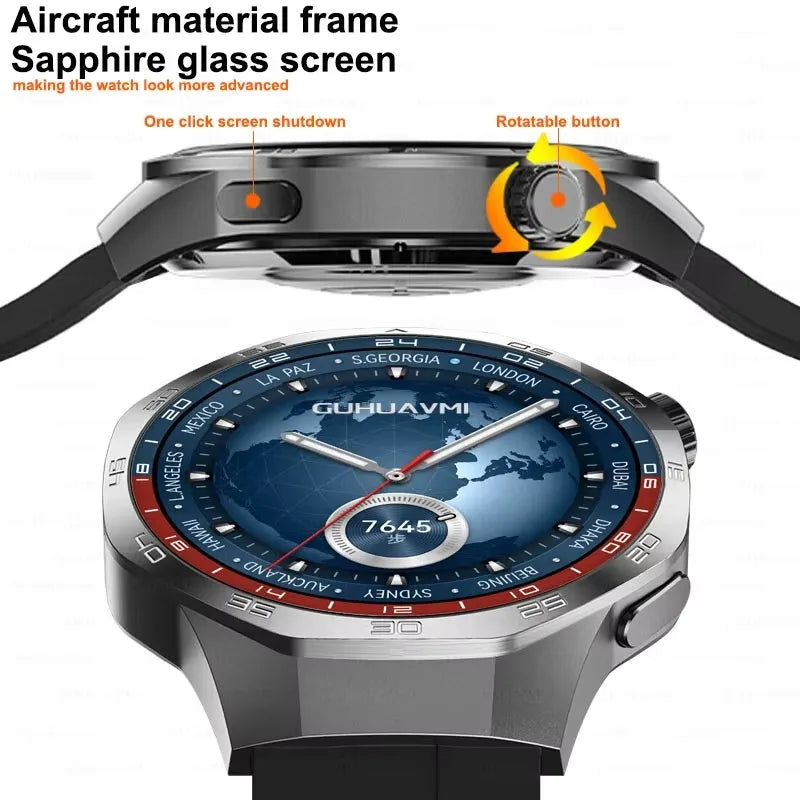 2025 For HUAWEI GT5 Pro GPS Track Smart Watch Men 360*360 AMOLED Screen NFC BT Call Waterproof Health Monitor Man Smartwatches