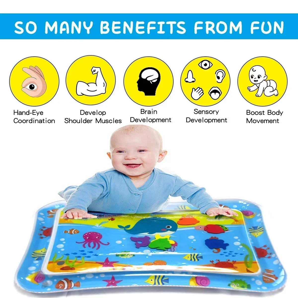 Summer Inflatable Water Mat for Babies Playmat Toddler Activity Play Early Education Baby Water Play Essential Toy