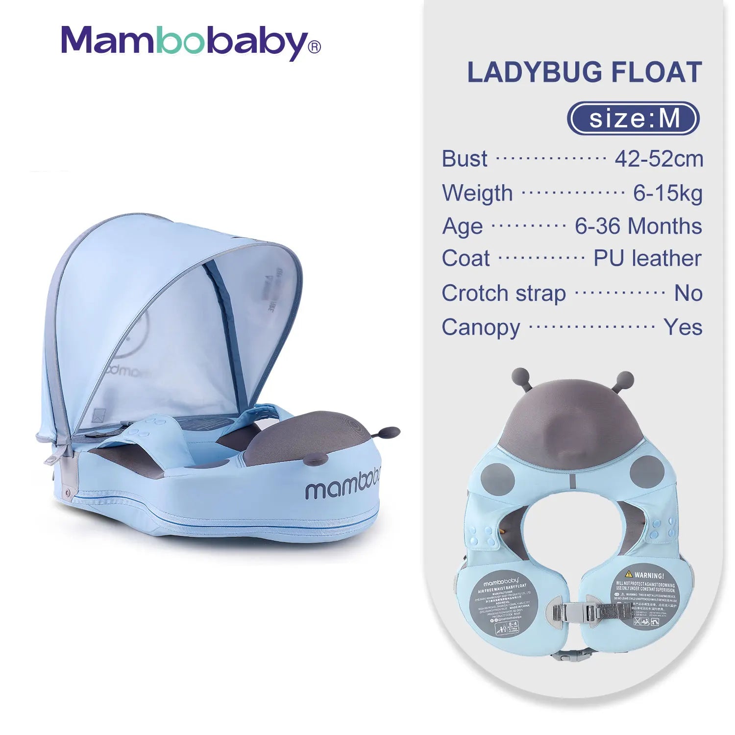Mambobaby VIP Dropshipping Non-Inflatable Baby  Floats with Canopy  Underarm Swimming  Floater Spa Buoy Trainer Suppliers