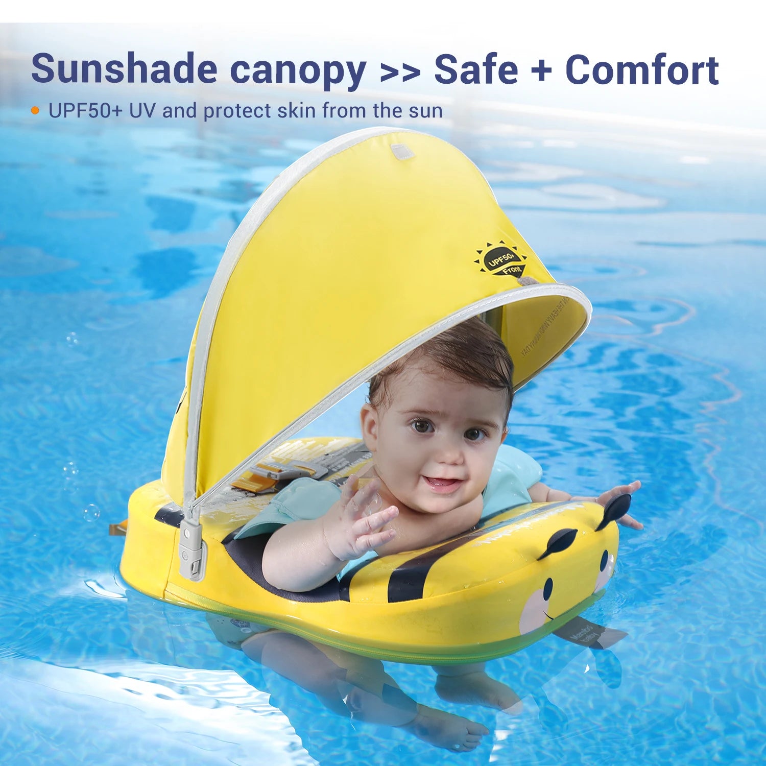 Mambobaby VIP Dropshipping Non-Inflatable Baby  Floats with Canopy  Underarm Swimming  Floater Spa Buoy Trainer Suppliers