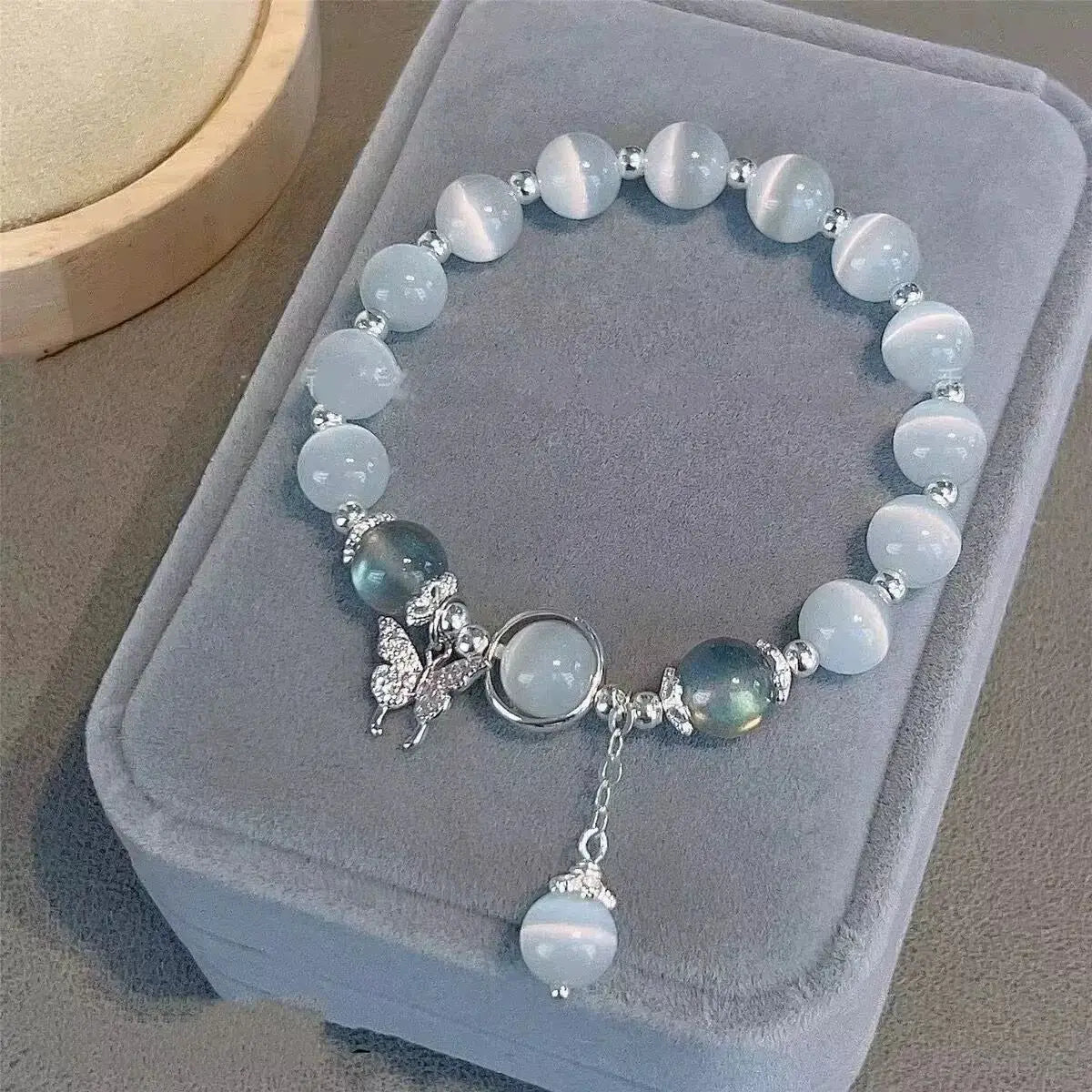 New Simple Beads Crystal Bracelet for Women Girls Korean Ins Flower Fox Feather Tassel Bracelets Friendship Jewelry Gifts 2024