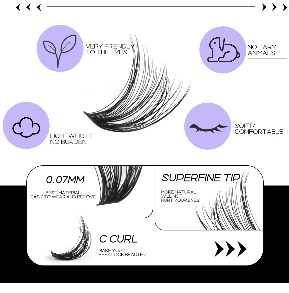 GROINNEYA DIY Lash Extension Kit Individual Lashes Cluster Mix Eyelashes Full Set Lashes Kit with Lash Bond and Seal At Home