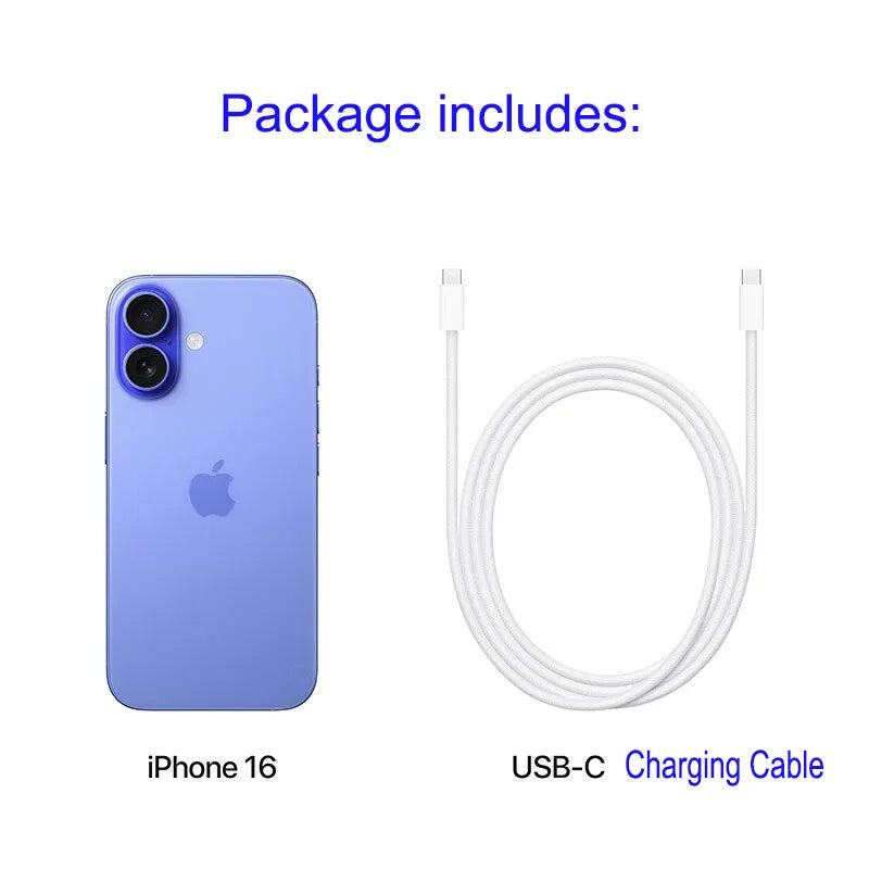 100% Original  Apple IPhone 16 Dual SIM Card 6.1" Cellphone 5G Unlocked OLED Face ID A18 128/256/512GB ROM 8GB RAM Smartphone
