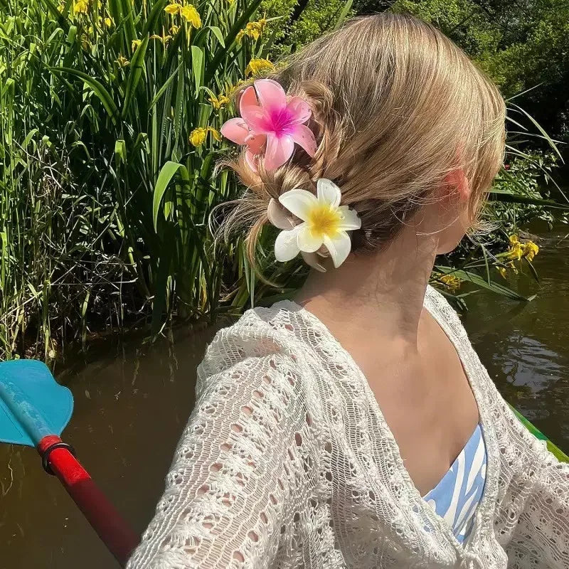 18Pcs Egg Flower Hair Clips Gradient Candy Color Flowers Suitable for Daily Use Backcombed Ponytail Shark Clip Hair Accessories