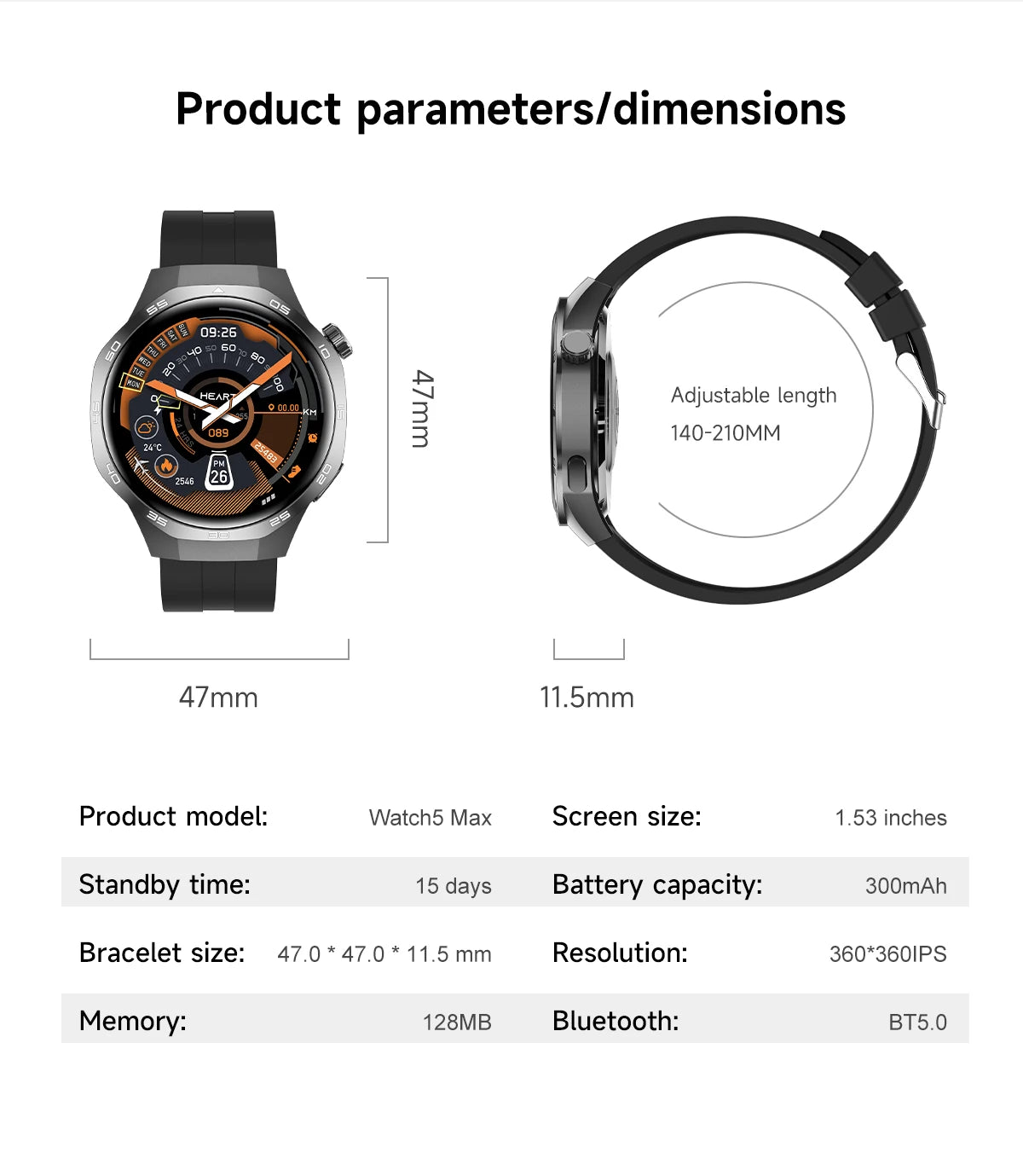 2025 For HUAWEI GT5 Pro GPS Track Smart Watch Men 360*360 AMOLED Screen NFC BT Call Waterproof Health Monitor Man Smartwatches