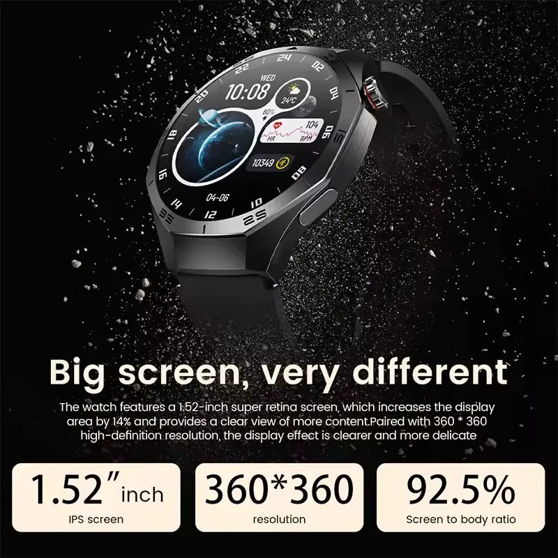 2025New For Huawei GT5 Pro Smart Watch Men HD AMOLED Screen GPS Motion trajectory HeartRate Bluetooth Call 1.52" SmartWatch IP68