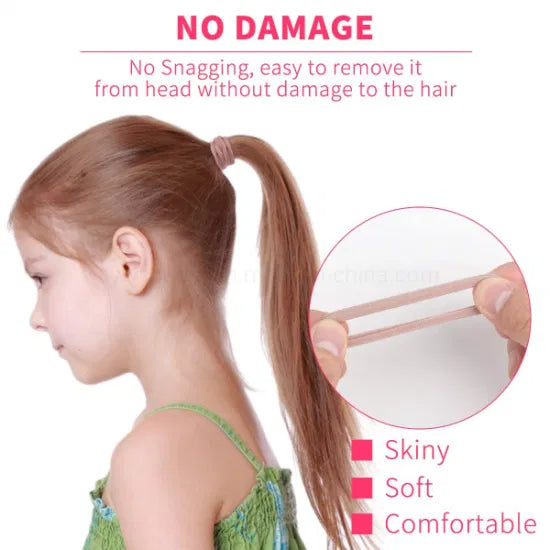United Fashion Thick Seamless Cotton Hair Bands, Ponytail Holders Hair Accessories No Damage for Thick Hair (Mix colours) 100PCS