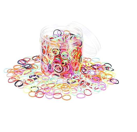 United Fashion 1000 Pack Mini Rubber Bands Elastic Hair Bands Soft Hair Ties with Box for Children Hair Braiding Hair Wedding Hairstyle (10 Colors)