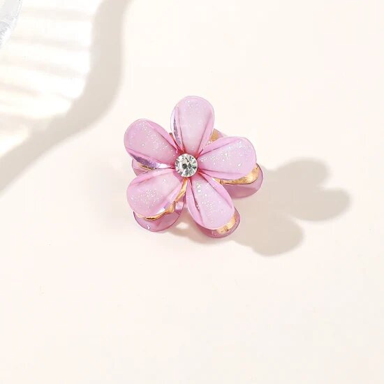 Mini Pearl Hair Claws for” Women Korean Small Flower Clips” Set “Hair Accessories Gold Crab Girls Headwear”6 Pairs
