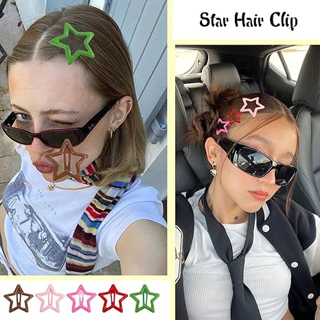 United Fashion Star Hair Clips for Girls,Cute Snap Hair Clips Star Hair Accessories for Women Girls Star Clips Hair Barrettes for Girls Non Slip