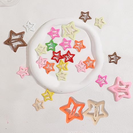 United Fashion Star Hair Clips for Girls,Cute Snap Hair Clips Star Hair Accessories for Women Girls Star Clips Hair Barrettes for Girls Non Slip