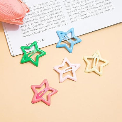 United Fashion Star Hair Clips for Girls,Cute Snap Hair Clips Star Hair Accessories for Women Girls Star Clips Hair Barrettes for Girls Non Slip