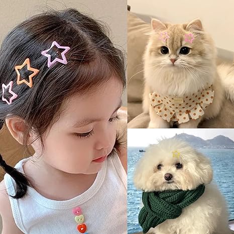 United fashion Star Hair Clips,Star Clips Star Snap Hair Clips Metal Hair Barrettes Non Slip Star Hair Clips Star Hair Accessories for Women Girls,Colorful 60PCS
