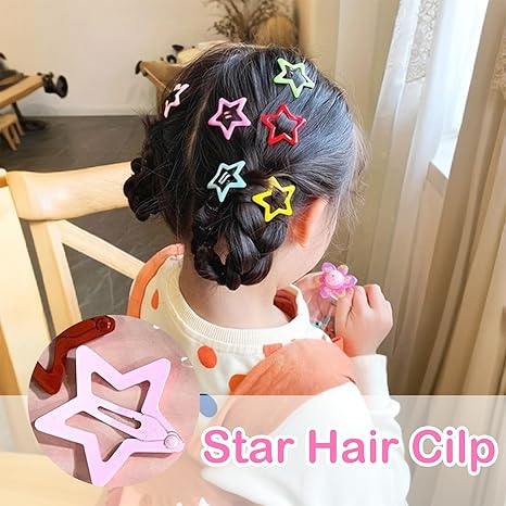 United fashion Star Hair Clips,Star Clips Star Snap Hair Clips Metal Hair Barrettes Non Slip Star Hair Clips Star Hair Accessories for Women Girls,Colorful 60PCS
