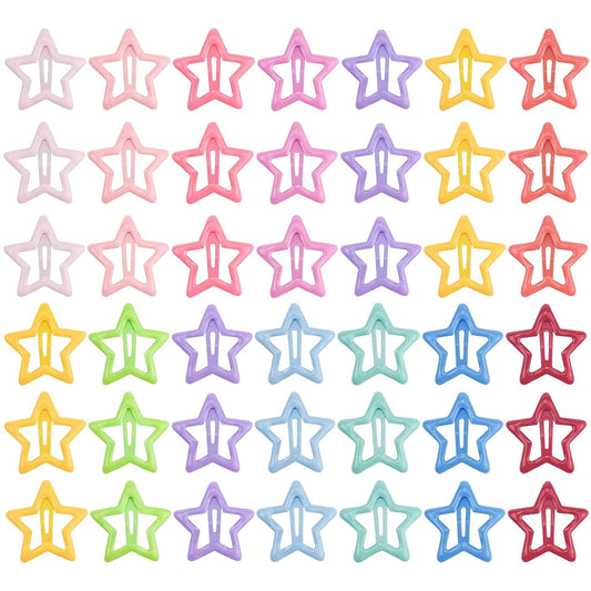 Star Snap Hair Clips Non-slip Toddlers Colorful Cute Lovely Metal Hair Barrettes Hair Accessories for Women Girls 30PCS