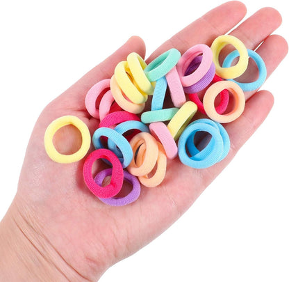 United Fashion Baby Pack Pastel Colorful Nylon Elastics Hair Tie Girls’ Ponytail Holder Accessories 100PCS