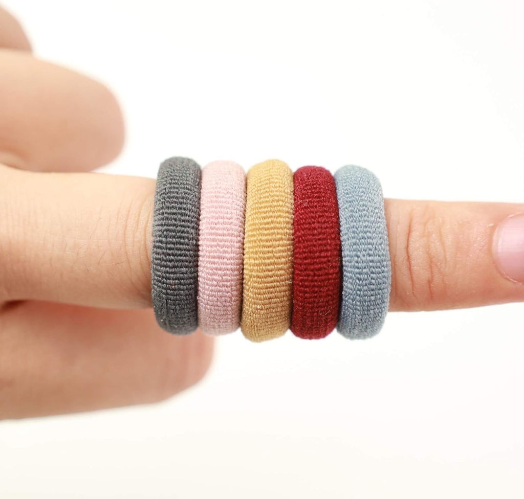 United Fashion Seamless Cotton Hair Bands Elastics Hair Ties Diameter 1 inch Ponytail Holders for Girl Toddler Baby Thin Hair 100Pcs