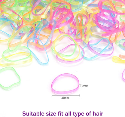 United Fashion Small Baby Elastic Hair Ties Mini Colorful Rubber Bands Tiny Ponytail No Damage for Toddler Girls Kids Women Bulk 1000pcs