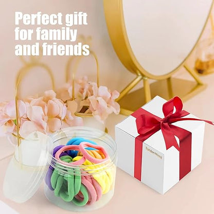 United Fashion 48PCS Seamless Hair Ties Macaron Rainbow Colorful High Elastic Ponytail Holders Hair Bands for Women Girls Teens Children Thick  Hair Braided Accessories.