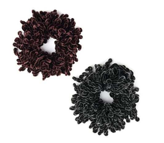 United Fashion 2Pcs Volumising Scrunchie Big Hair Tie Ring Hijab Volumizer Khaleeji Hair Scrunchie for Girls Women (Black and Coffee).