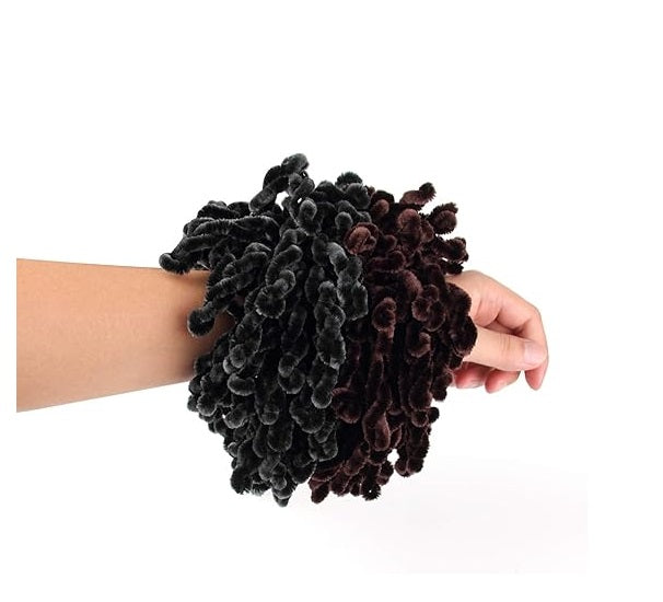 United Fashion 2Pcs Volumising Scrunchie Big Hair Tie Ring Hijab Volumizer Khaleeji Hair Scrunchie for Girls Women (Black and Coffee).