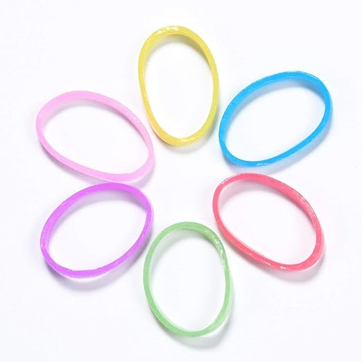 United Fashion thick large size Hair Elastics Loom Bands kit for Girls Kids hairstylist, Assorted Colours Tiny Rubber Bands Hair Accessories Elastic Hair Ties (Multicolour Small pack).