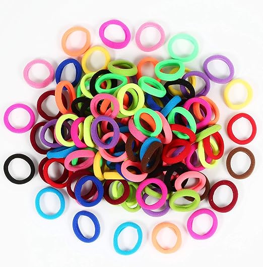 United Fashion 120 Pcs Pack Baby Hair Ties, Cotton Toddler Hair Ties for Girls and Kids, Multicolor Small Seamless Hair Bands Elastic Ponytail Holders(15 Colors).