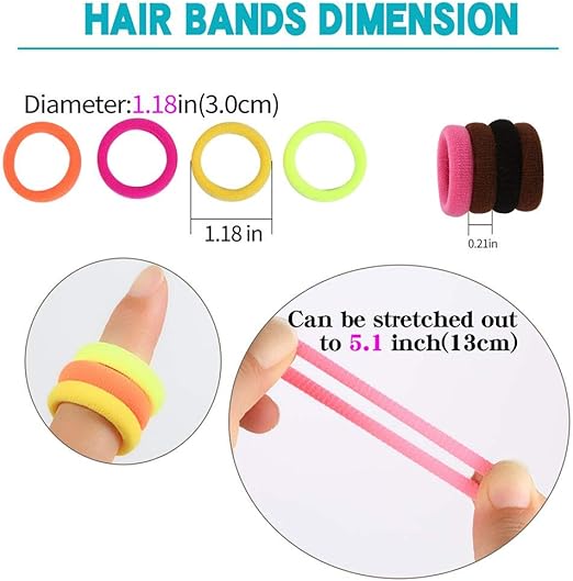 United Fashion 120 Pcs Pack Baby Hair Ties, Cotton Toddler Hair Ties for Girls and Kids, Multicolor Small Seamless Hair Bands Elastic Ponytail Holders(15 Colors).