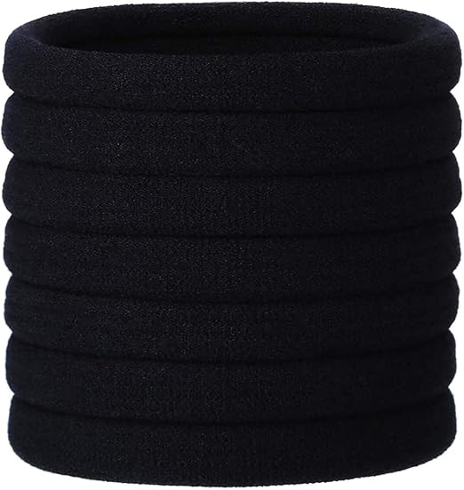 United Fashion 20pcs Large Hair Bands for School, Sports, yoga Women, Girls,, Kids, Men, (Black)