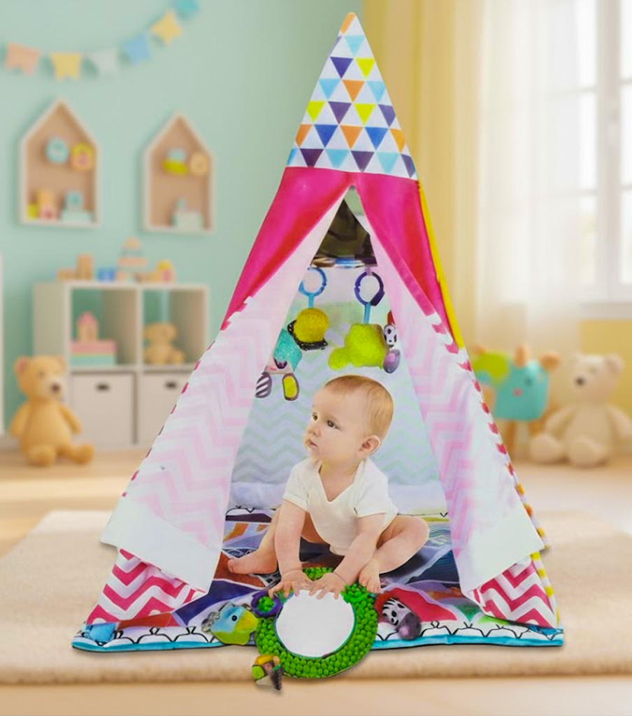 Meying Baby Tent Good Resilience Meying Baby Tent Good Resilience, Multiple uses, baby Fitness, With A small mirror and 4 Hanging Toys